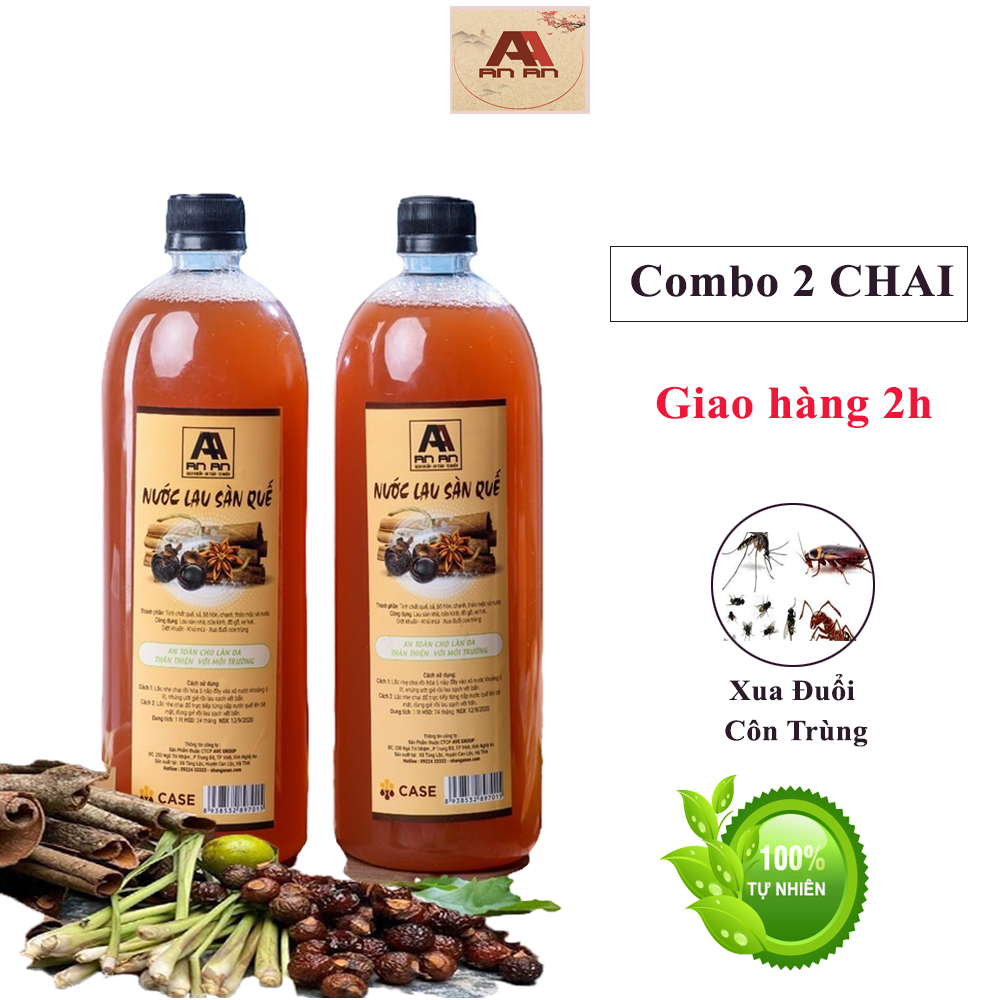 Combo 2 chai nước lau sàn hữu cơ hương quế An An ( 1000ml)| Xua đuổi côn trùng, nhà luôn thơm mát |