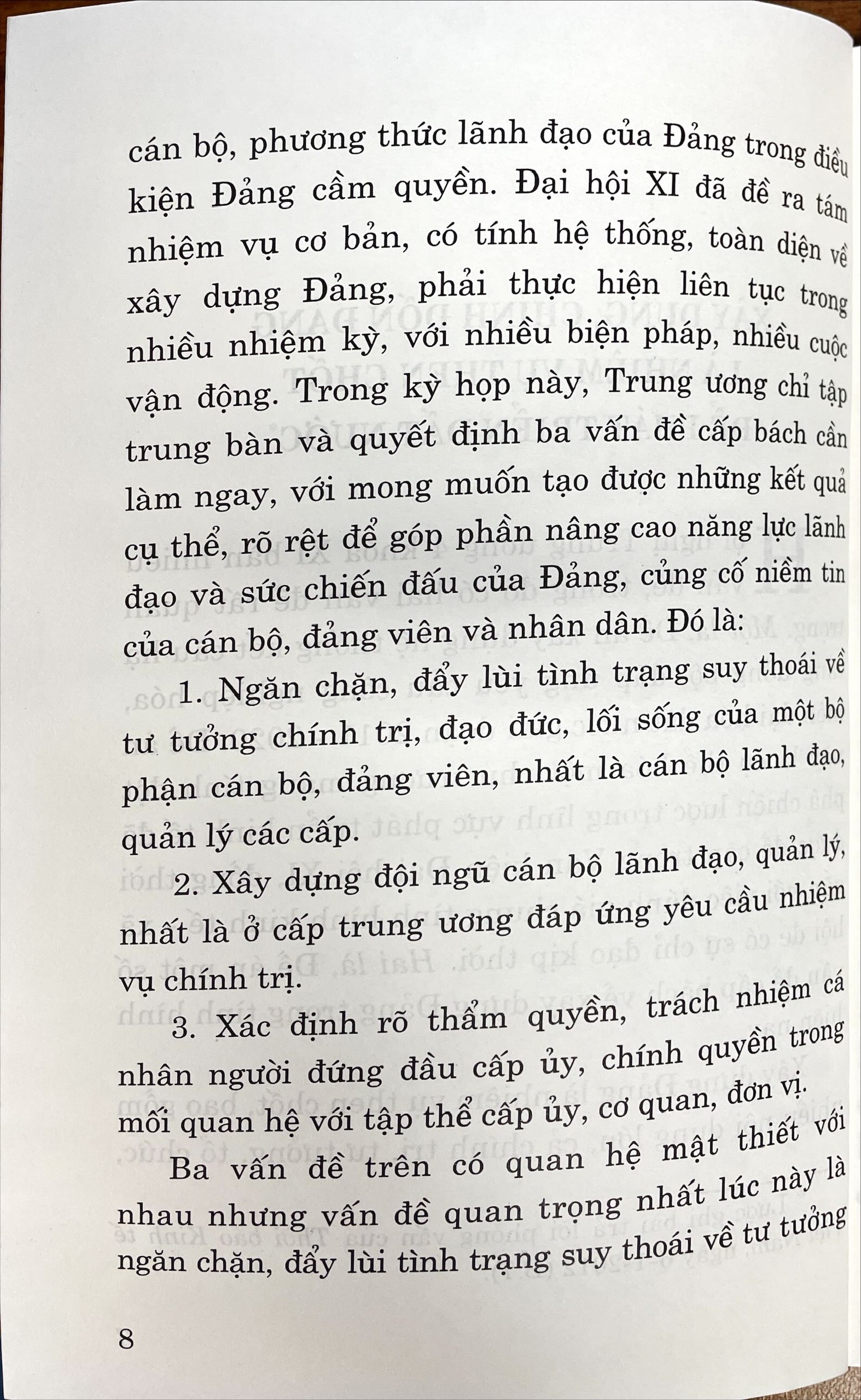 Xây dựng chỉnh đốn Đảng là nhiệm vụ then chốt để phát triển Đất nước