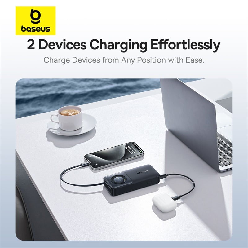 Pin Dự Phòng Tích Hợp Cáp Sạc Dây Rút Gọn Baseus Free2Pull 10000mAh 30W - Hàng chính hãng