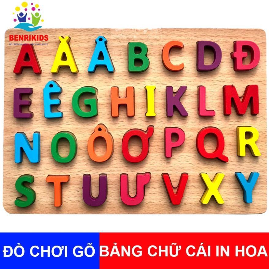 Bảng Chữ Cái In Hoa Tiếng Việt Nổi Bằng Gỗ