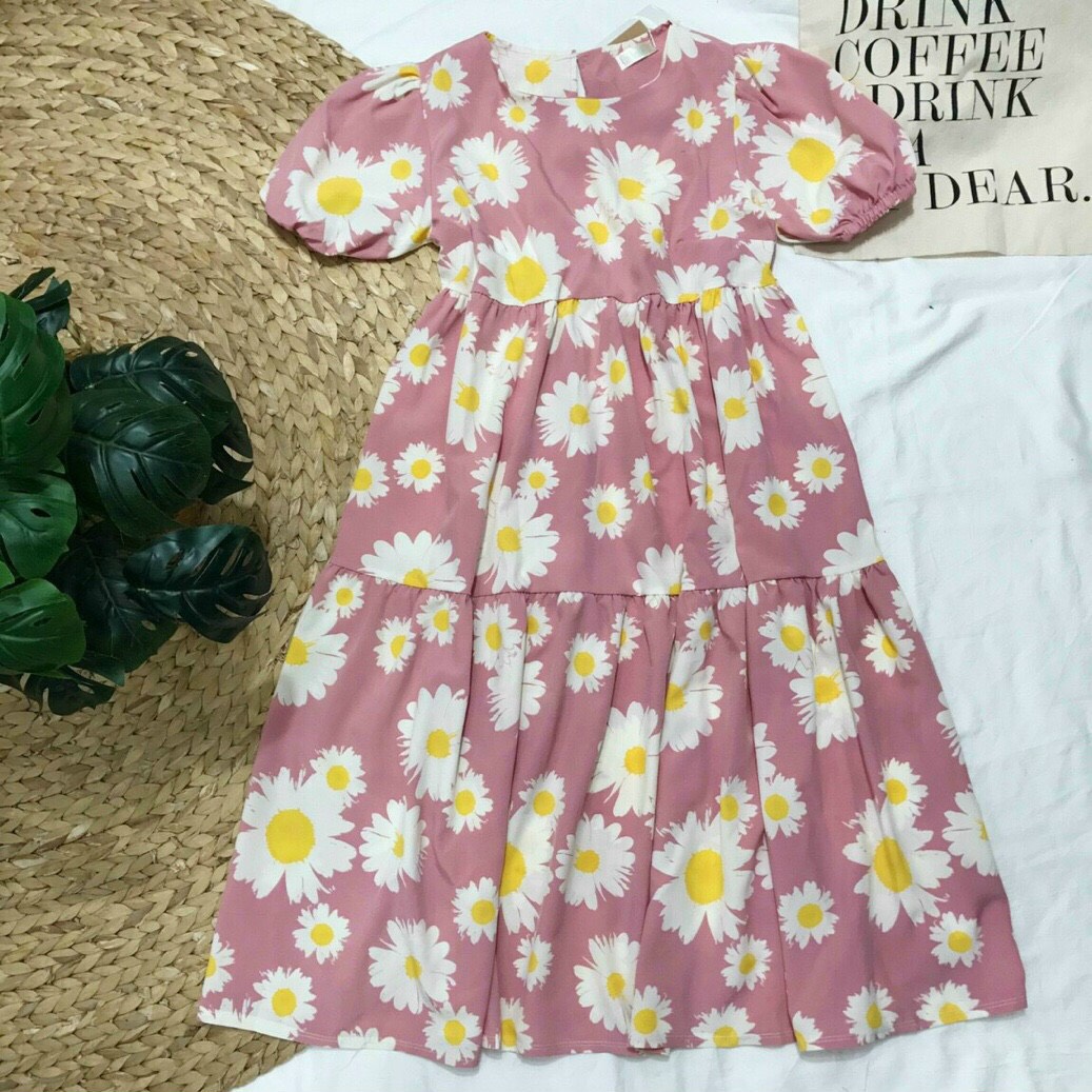 ĐẦM BBD HOA- TAY LỠ- BẦU BÌ BON CHEN ĐƯỢC- THOẢI MÁI- DỄ MẶC