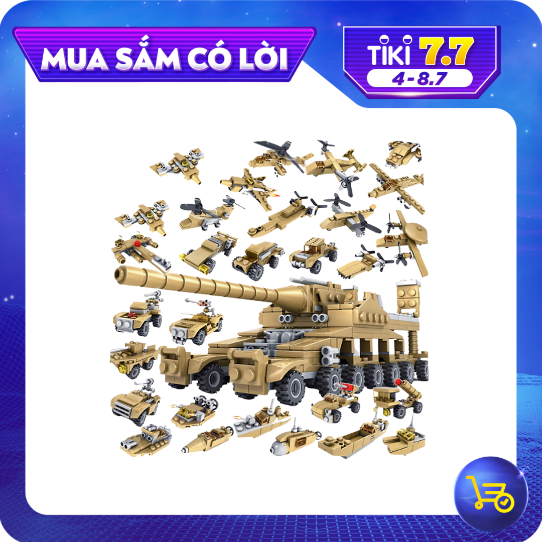 Bộ xếp hình xe tăng KAVY với 554 chi tiết, 16 tạo hình lớn, rất nhiều chi tiết khác nhau.. cả nhà cùng chơi