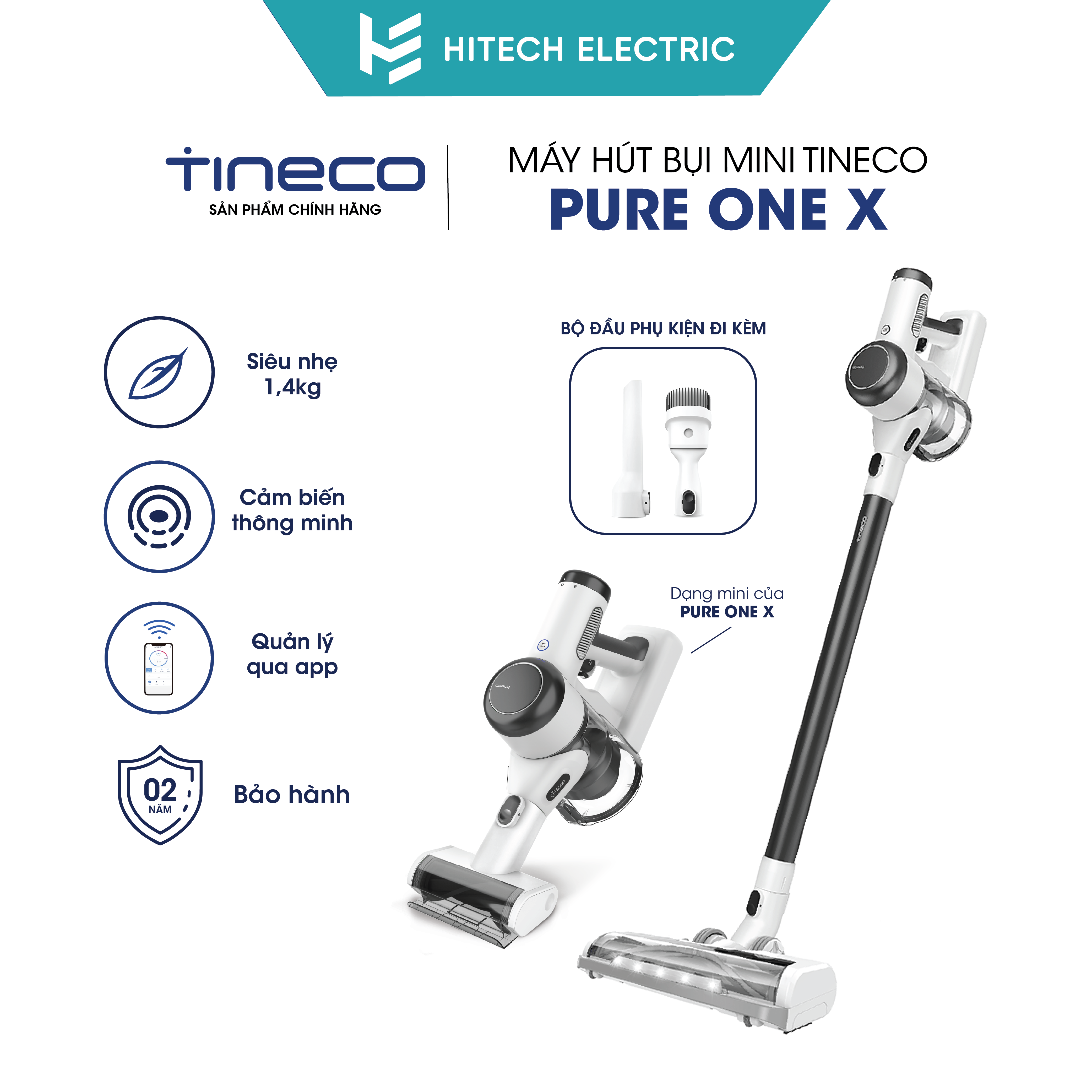 Máy hút bụi cầm tay thông minh Tineco Pure One X - Hàng chính hãng