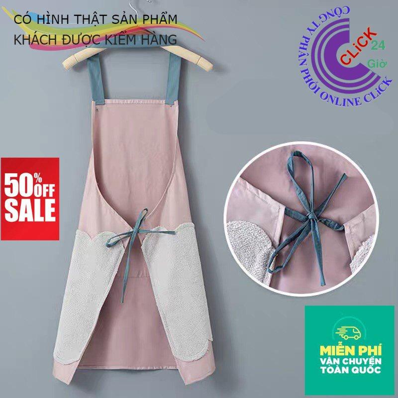Tạp Dề Chống Thấm Nước Phong Cách Hàn Quốc Dễ Thương - CÓ CHỖ ĐỂ ĐIỆN THOẠI CHỖ LAU TAY TIỆN LỢI