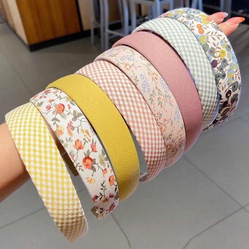 Băng đô cài tóc HACHIKI hoạ tiết caro dễ thương bản rộng kiểu Hàn Quốc CAITOC