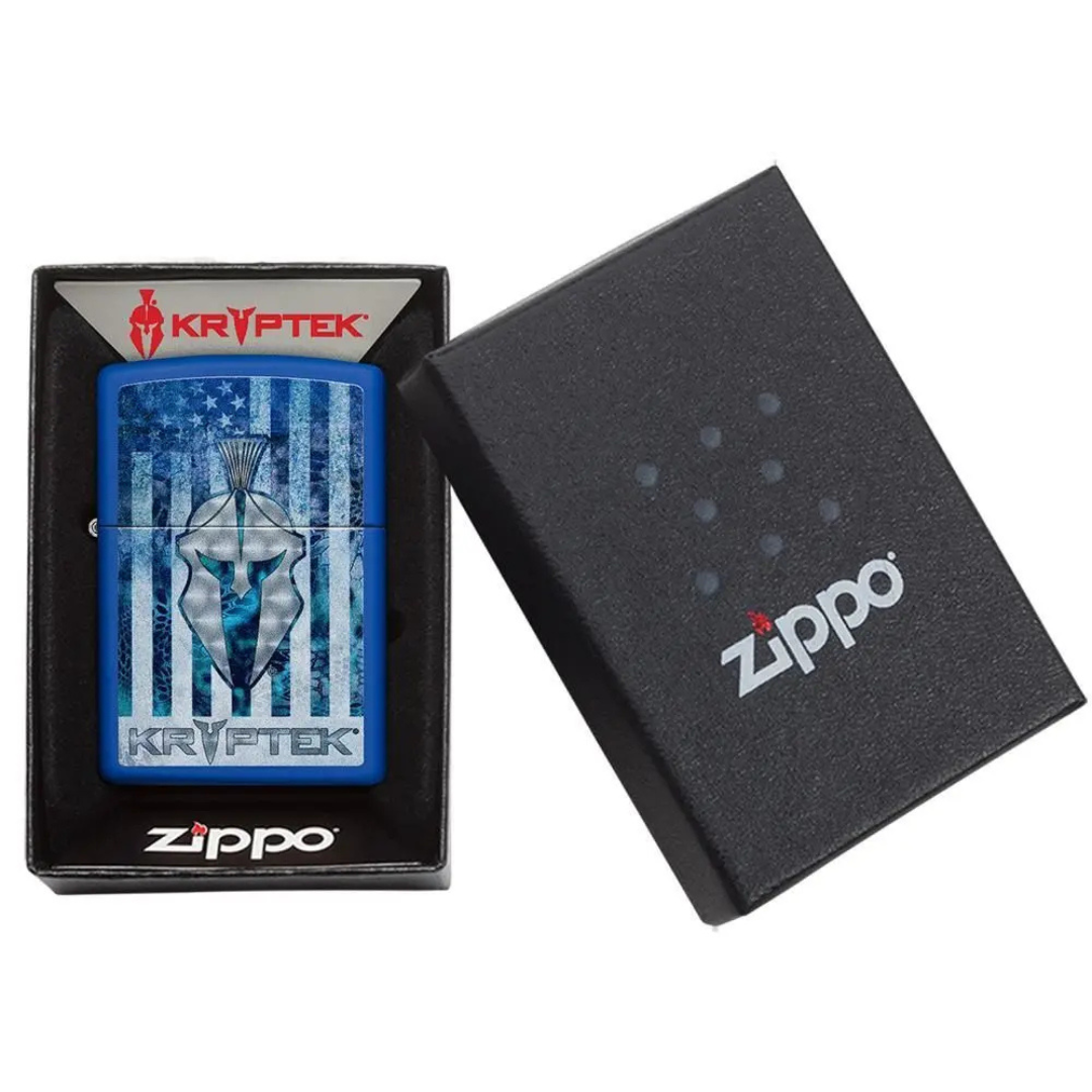 Zippo Kryptek Mũ Chiến Binh Spartan - Bật Lửa Zippo Mỹ Màu Xanh Blue Rằn Ri Cực Ngầu, Quà Tặng Cho Nam (Bảo Hành Trọn Đời)