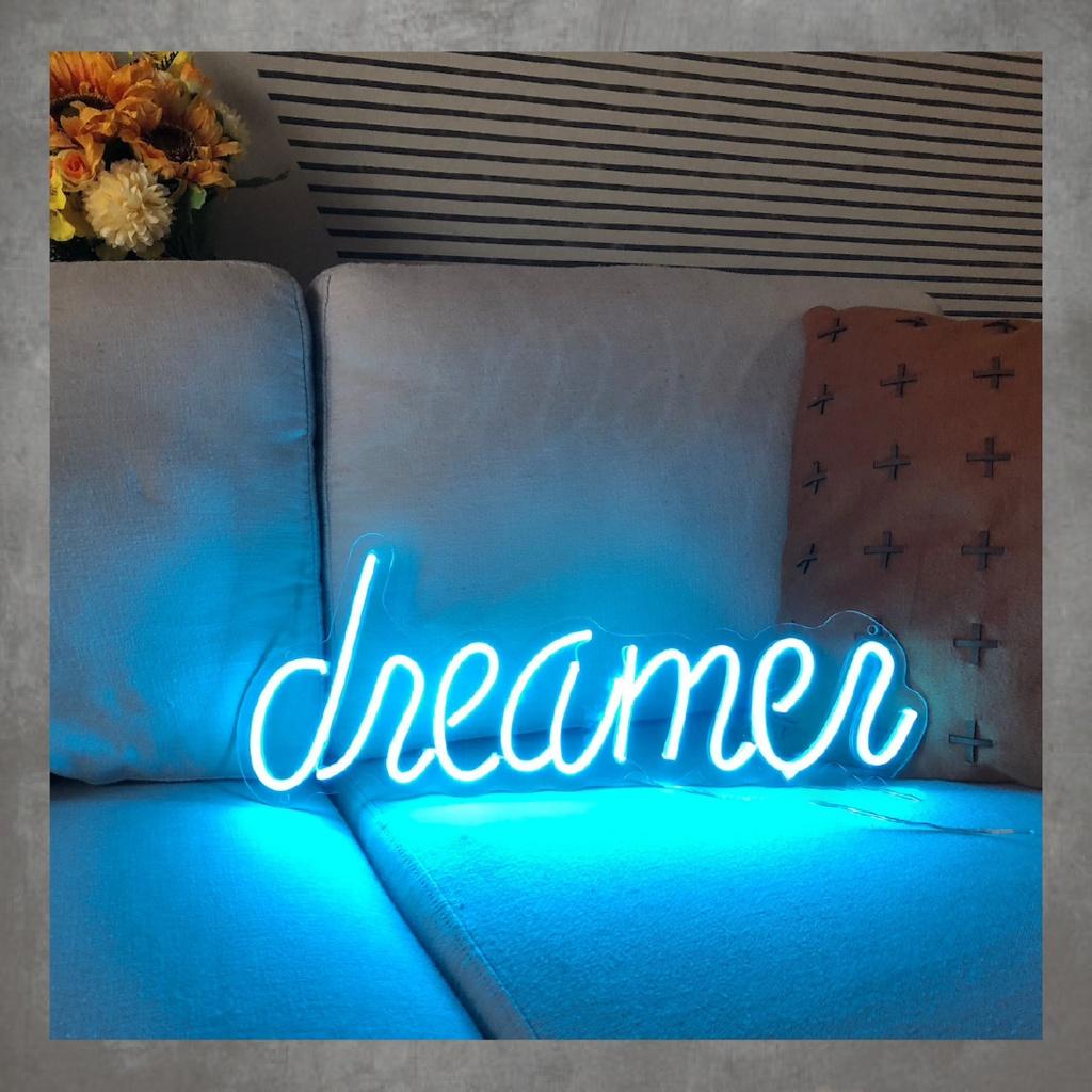 Đèn neon trang trí DREAMER - Phù hợp trang trí tường, để bàn, phụ kiện decor nhà