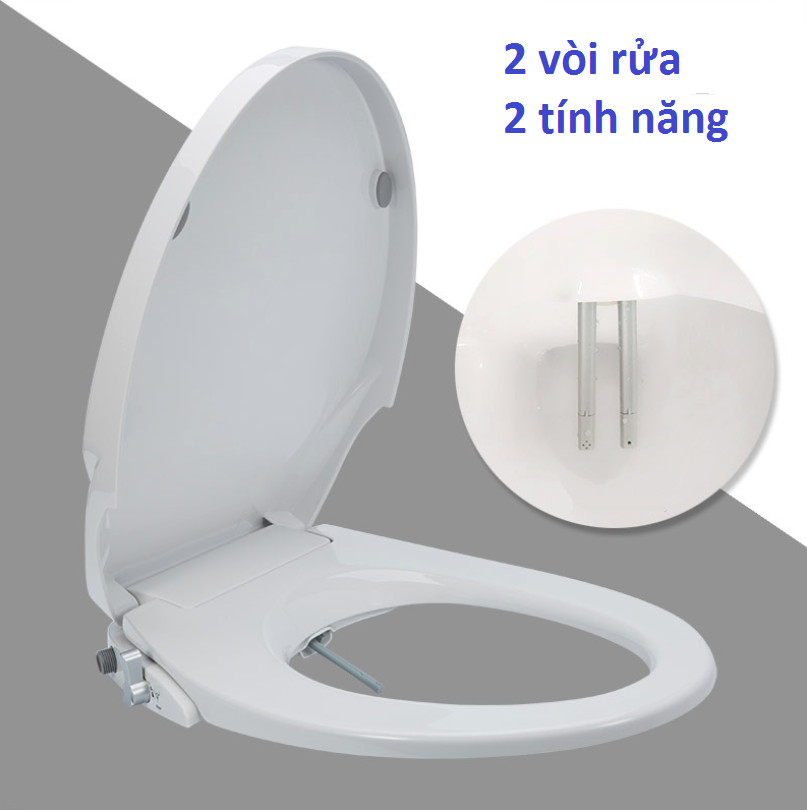 Nắp bồn cầu xịt rửa cơ 2 vòi F11-ST64113