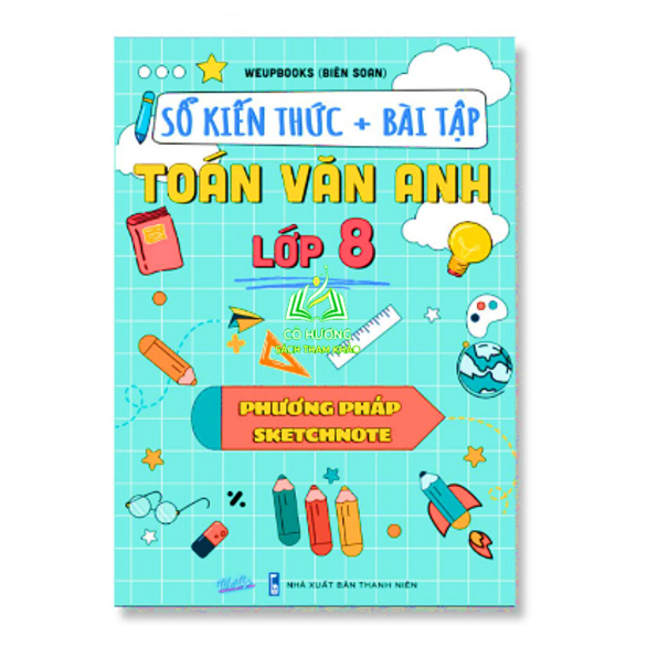 Sách - Sổ Tay SKETCHNOTE Toán Văn Anh Lớp 8, Kiến Thức Và Bài Tập Lớp 8