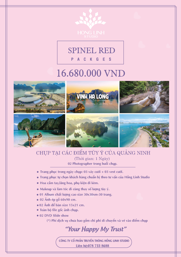 Chụp ảnh cưới tại Hồng Linh Studio-Voucher gói chụp ảnh cưới tại Quảng Ninh (SPINEL RED)