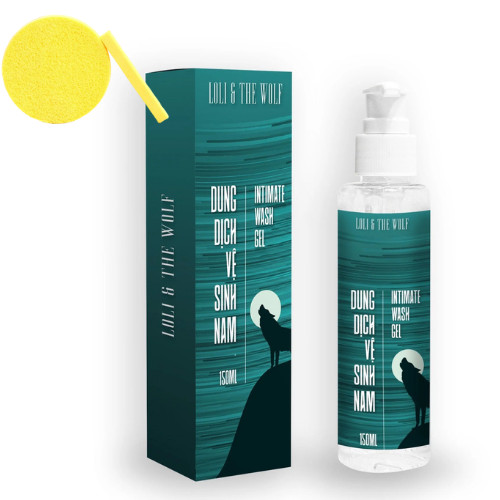 Dung dịch vệ sinh nam LOLI & THE WOLF chai vòi nhấn 150ml - Hương Original Nam Tính, Tặng Kèm Mút Rửa Mặt