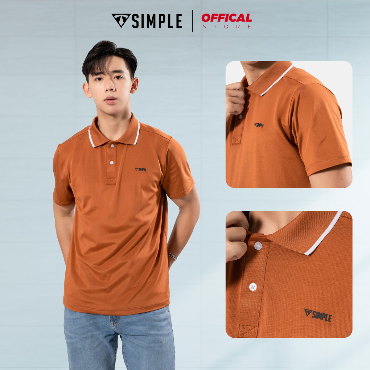 Áo thun polo nam TSIMPLE có cổ vải thun cá sấu cotton form rộng A021001