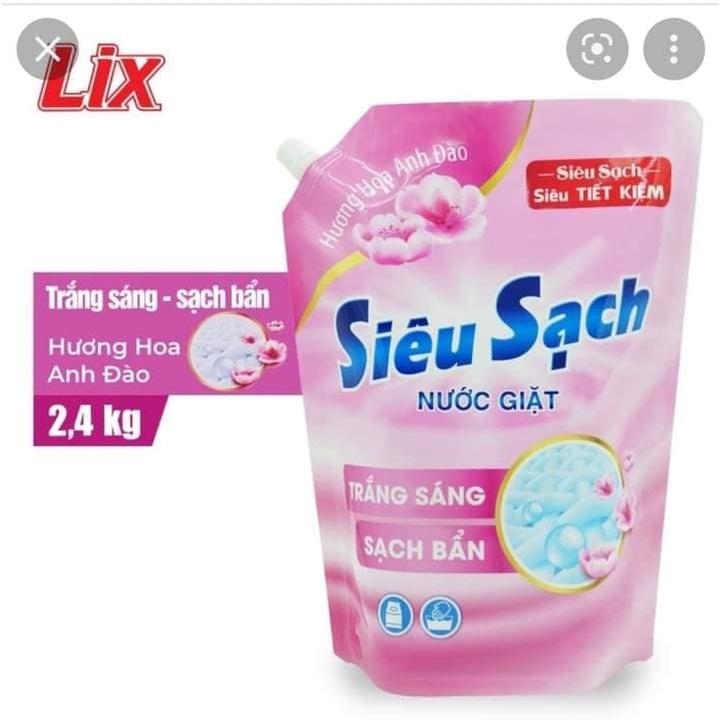 nước giặt LiX 2,4KG siêu sạch hương hoa ANH ĐÀO(Bách Hóa BB)