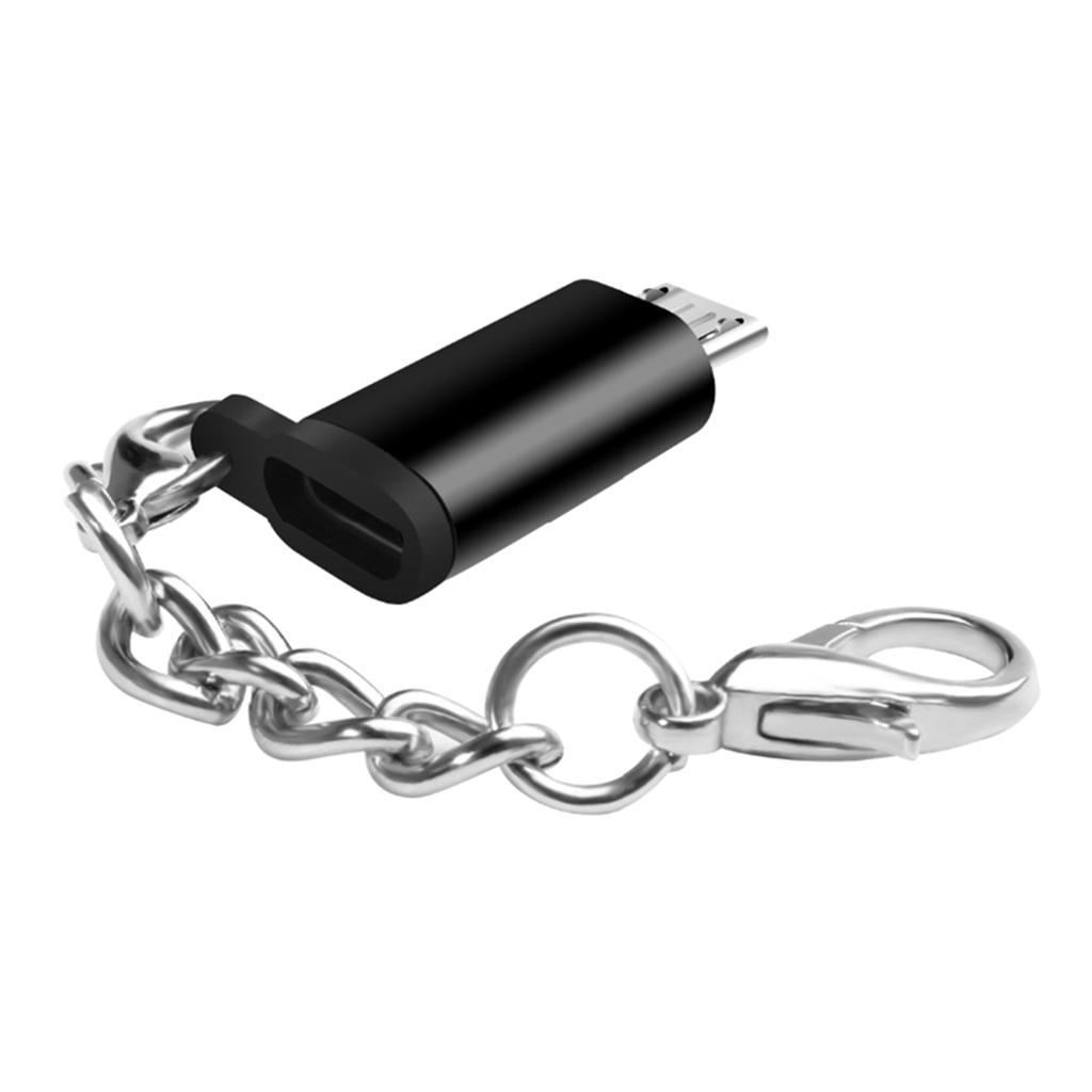 Type C Adapter With Keychain Charger To Micro USB Converter Connector