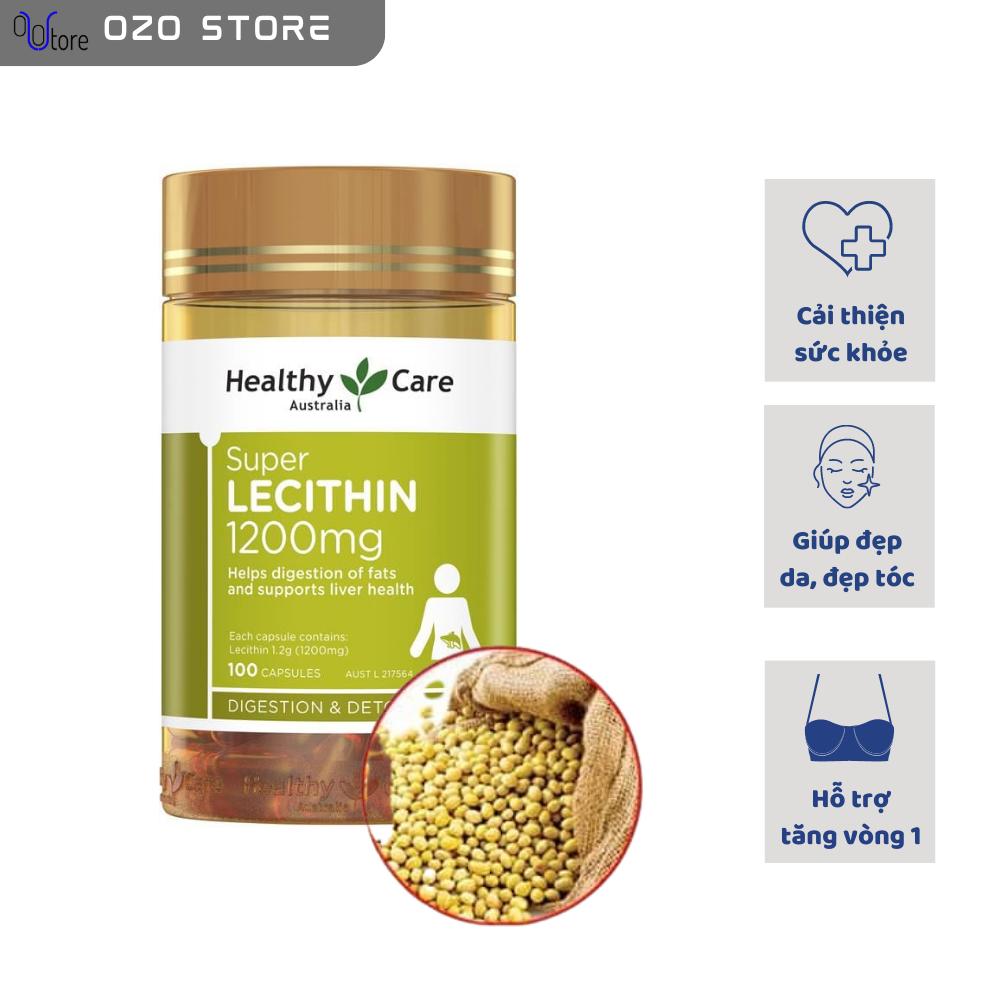 Mầm đậu nành điều hòa nội tiết Healthy Care Super Lecithin 100 viên