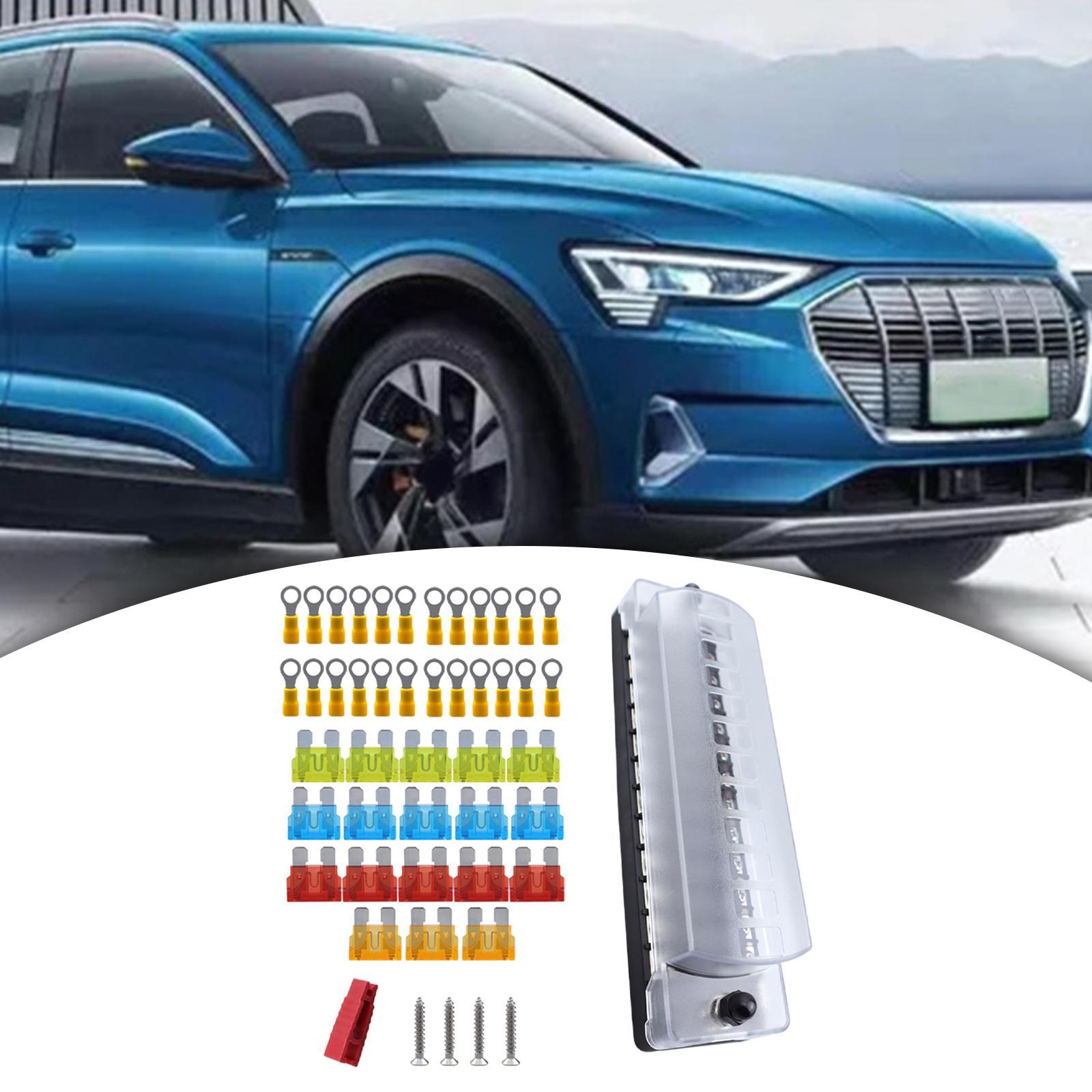 12 Way Fuse Block Fuse Holder High Strength Waterproof Standard ,Heat Resistant, PBT Automotive Fuse Box Circuit Holder Panel for Vehicle