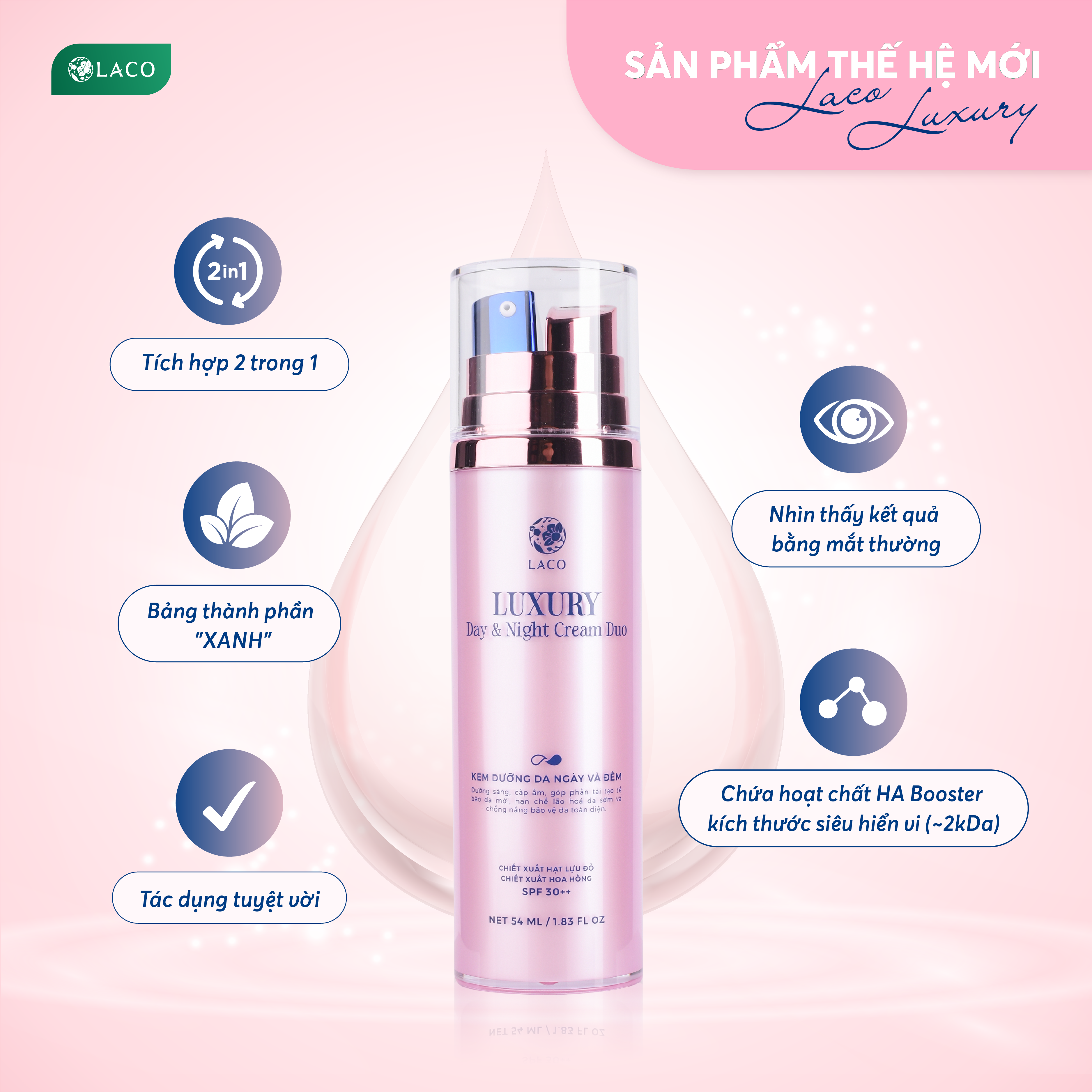 Kem Dưỡng Da Laco Luxury DAY & NIGHT CREAM DUO - kem ngày LACO - kem đêm LACO