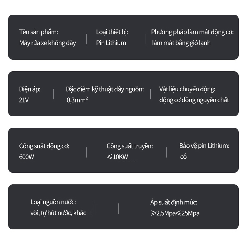 Vòi xịt cao cáp rửa xe pin Lithium dạng cầm tay Không dây bền bỉ mạnh mẽ bền bỉ, mà còn dễ lau chùi