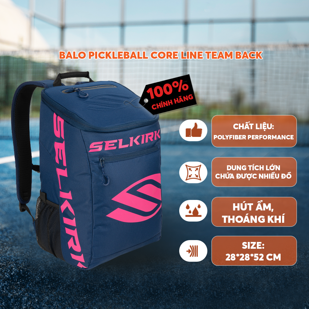 Balo Pickleball Selkirk Core Line Team Back - Chứa Được Nhiều Đồ - Hút Ẩm - Thóang Khí - Bền Bỉ