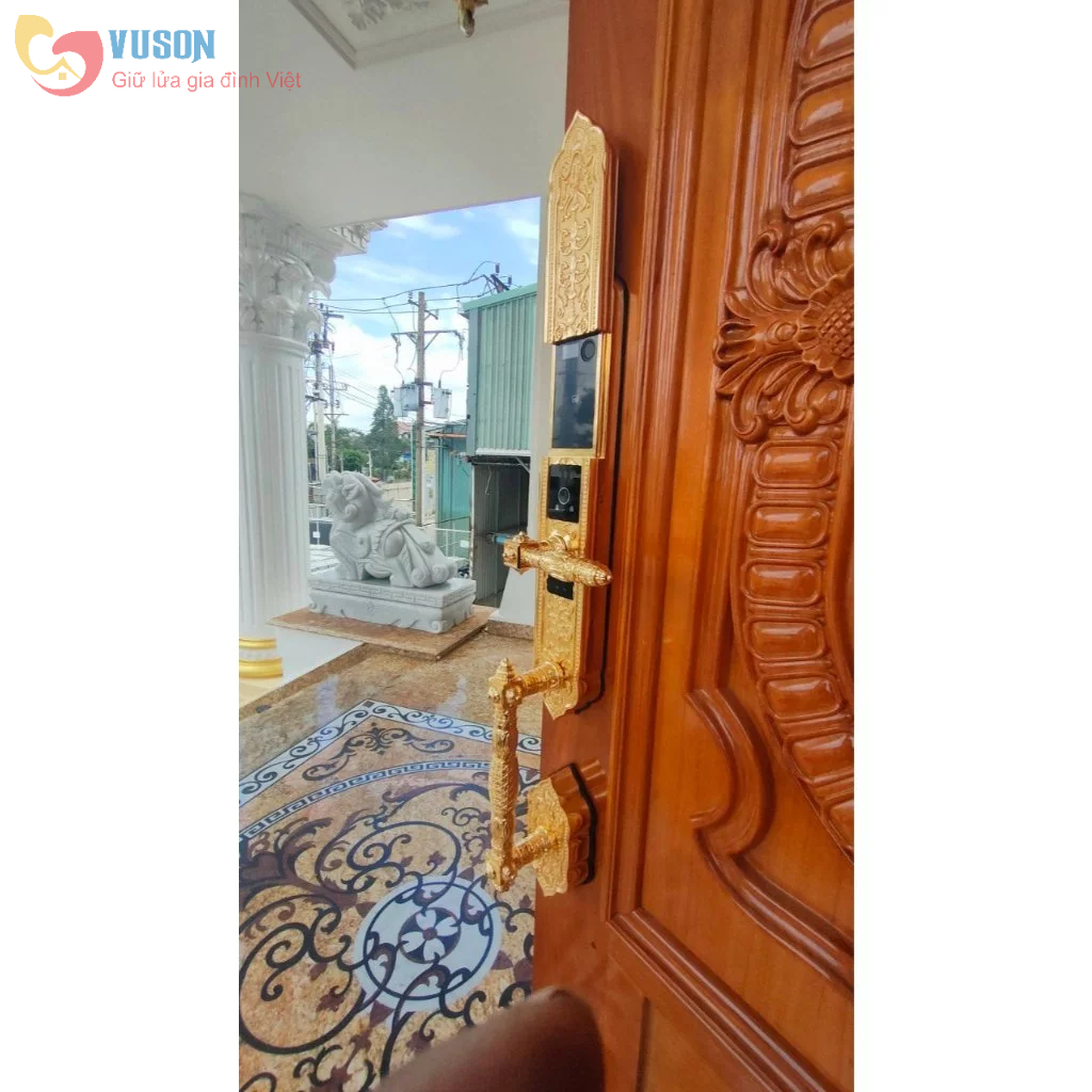 Khóa cửa vân tay Demax SL988 Face ID, App wifi - Hàng chính hãng