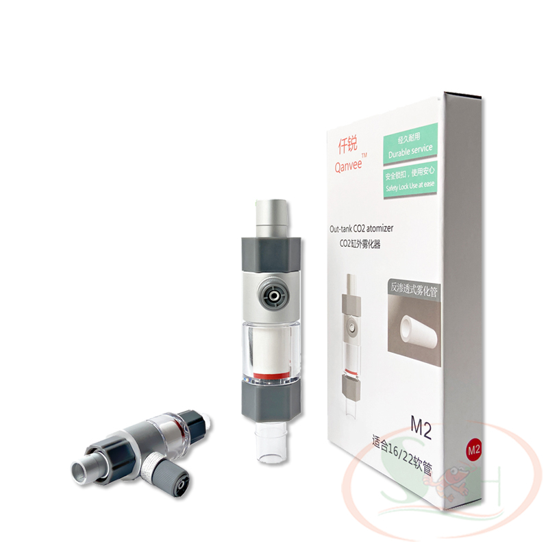 Trộn co2 Qanvee Out Tank Atomizer M1, M2 phi 12, 16 mm chữ T gắn ngoài bể thủy sinh