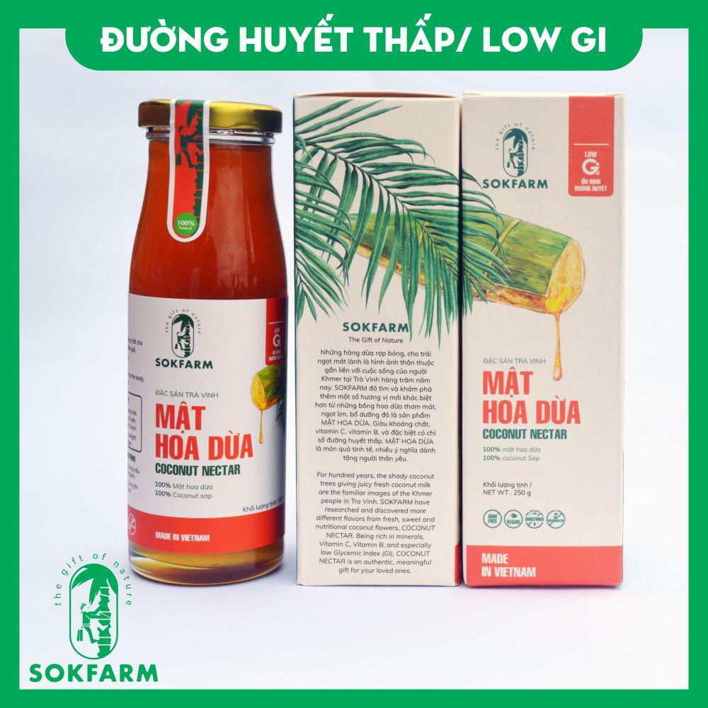 Mật Hoa Dừa - Sokfarm [250gr] - Đặc Sản Trà Vinh - Thực Phẩm Bổ Sung Chất Diện Giải - Gia Vị Cho Các Món Ăn, Sinh Tố, Nước Giải Khát - Thay Thế Đường, Mật Ong - Chứng Nhận An Toàn Vệ Sinh Thực Phẩm