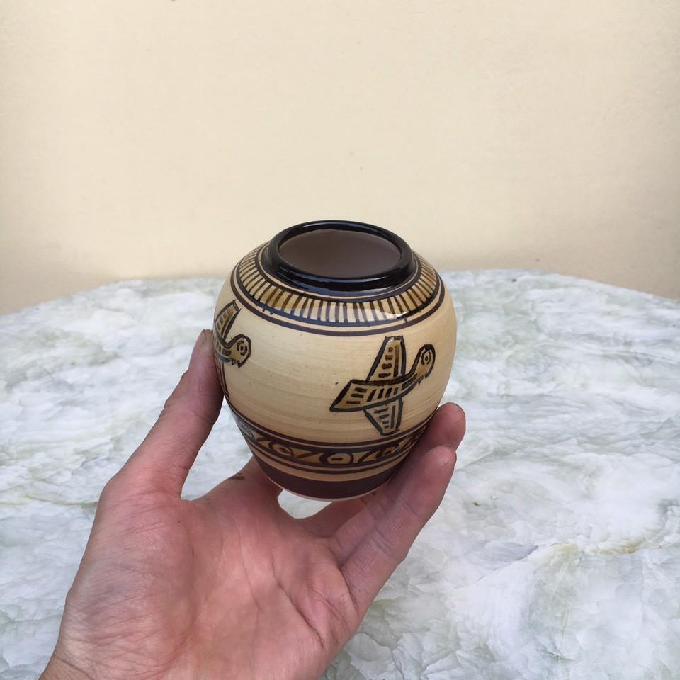 Chum Vẽ bonsai mini đất nung gốm Bát tràng 1 size BM-114
