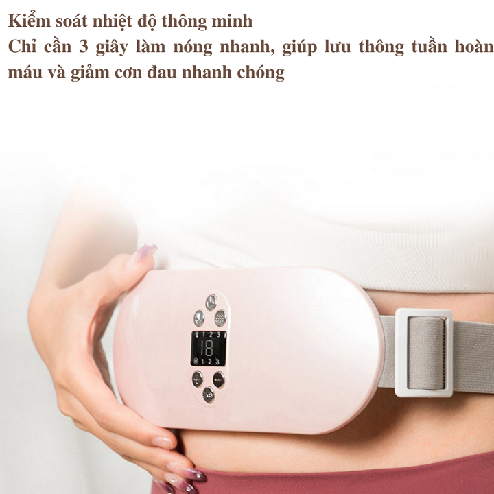 Máy Chườm Ấm Bụng, Đai Chườm Nóng, Massage Giảm Đau Bụng, Đau Lưng Khi Đến Kỳ Kinh Nguyệt Cho Bạn Gái Sử Dụng Công Nghệ Xung Điện EMS Giúp Mat Xa Sâu Mẫu Mới Nhất Hiện Nay