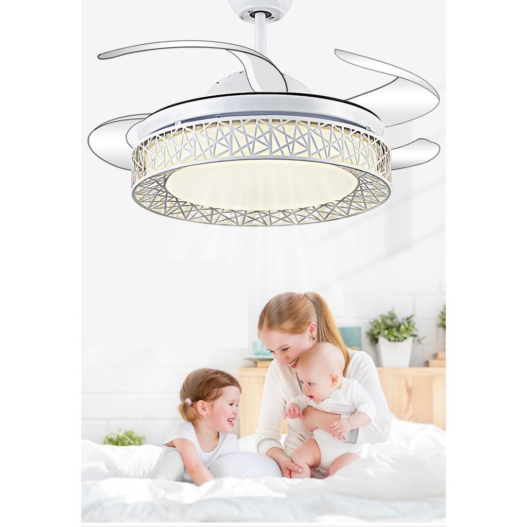 Đèn Quạt Trần Giấu Cánh Cụp Xòe Cao Cấp