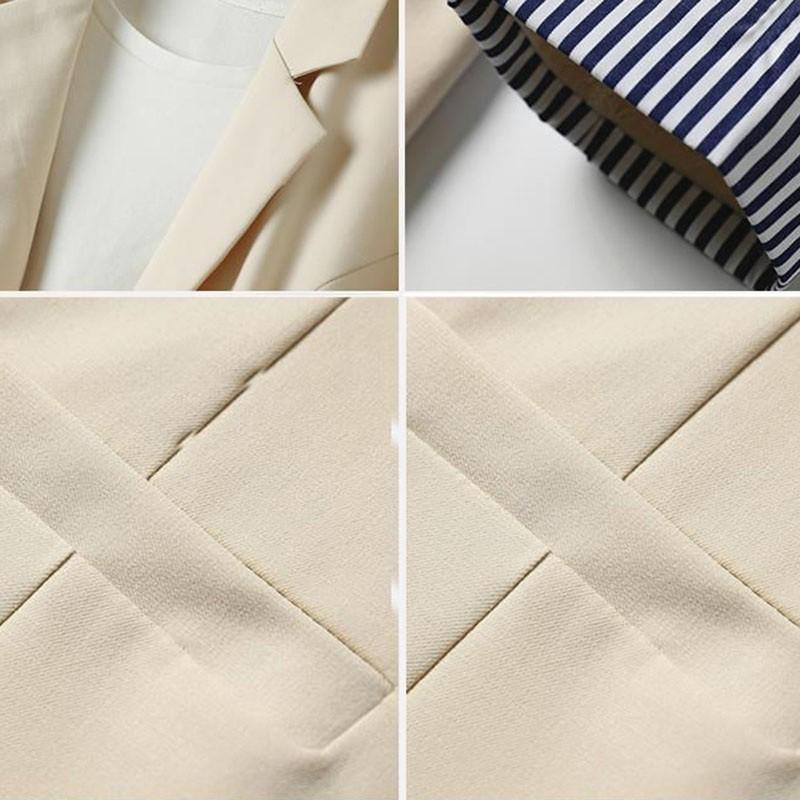 Áo Khoác Nữ Tay Dài Kẻ Sọc Thời Trang Thanh Lịch