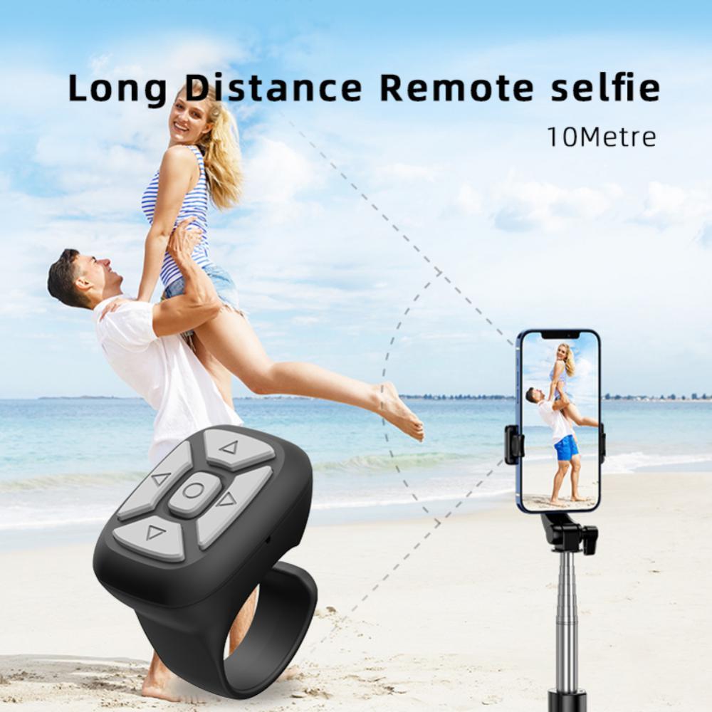 Bluetooth Không Dây Điều Khiển Từ Xa Nút Di Động Trang Turner Trình Duyệt Bộ Điều Khiển Đầu Ngón Tay Selfie Vid Dành Cho Tik Tok Ring