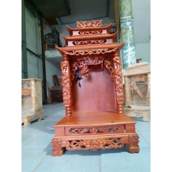Bàn thờ thần tài mái chùa gỗ hương Lào nam phi
