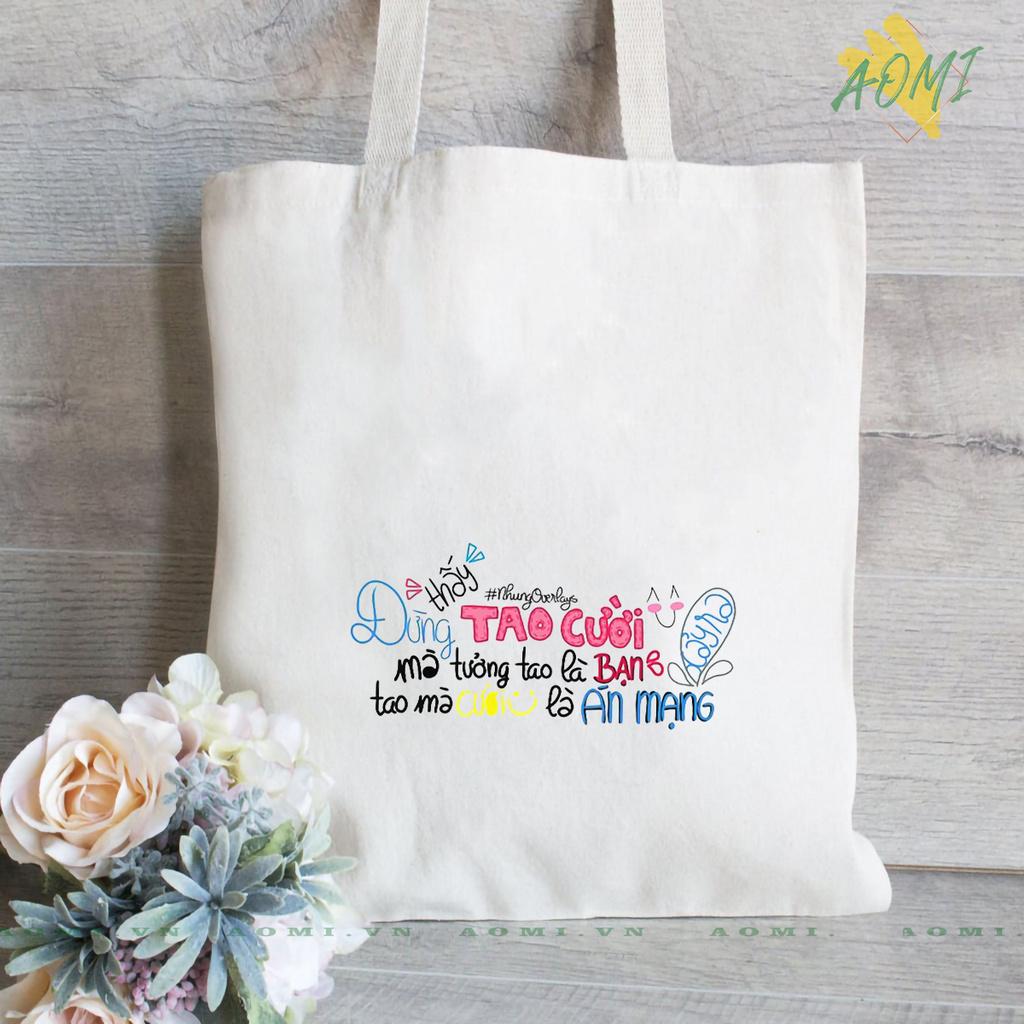 TÚI VẢI ĐEO VAI TOTE CANVAS BAG CÓ KHÓA KÉO SIZE LỚN 33x38cm DUNG THAY TAO CUOI TCUTE XINH ĐẸP TIỆN ÍCH DẠO PHỐ DU LỊCH