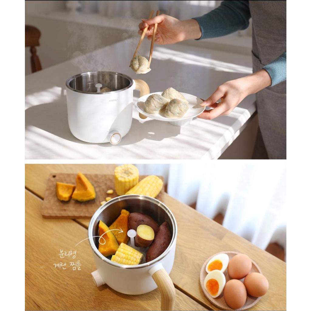 Ca Nấu Mì Mini Mooas, Ca Nấu Cháo Cho Bé, Nồi Nấu Lẩu Mini Cho 1 Người, Dung Tích 0.8L, Nhập Hàn, BH 12 Tháng