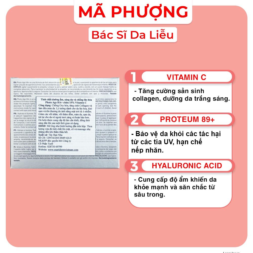 (ỐNG LẺ) Tinh chất dưỡng ẩm, sáng da và chống lão hóa Martiderm Photo Age HA+ chứa 15% Vitamin C ( ỐNG LẺ )