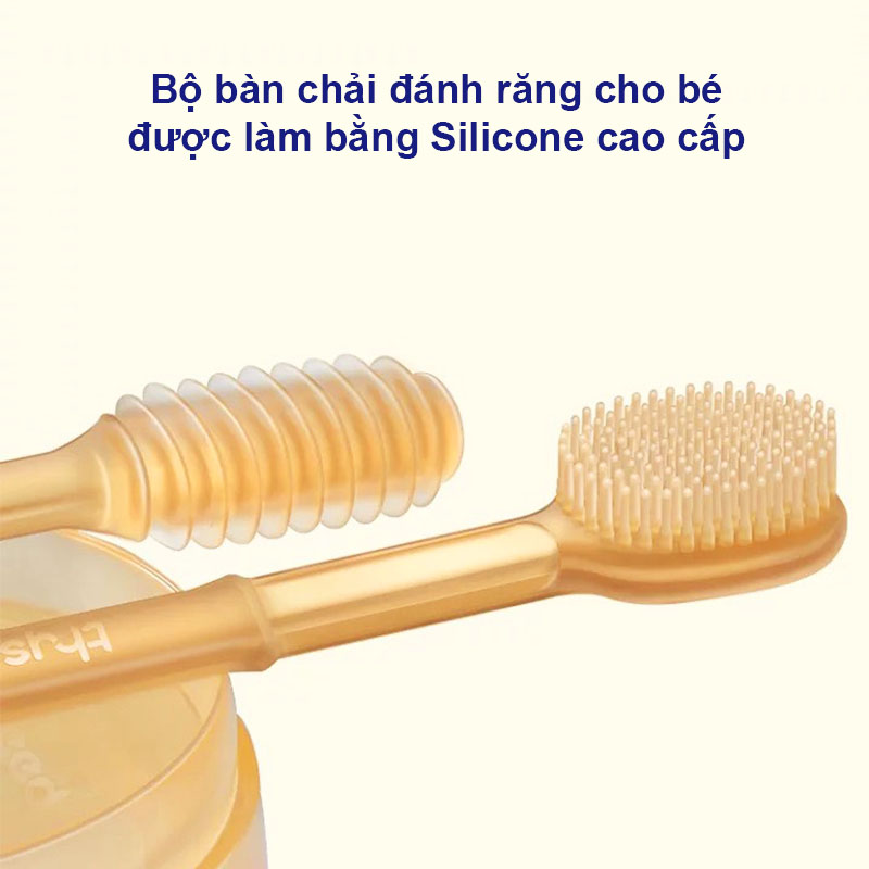 Bộ rơ lưỡi cho bé, Bàn chải silicon cho bé siêu mềm mại an toàn cho bé 0-18 tháng – SSS022