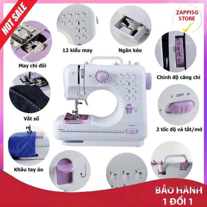 ️ Máy may mini gia đình FHSM 505A Cao Cấp, Phiên Bản Mới 12 Kiểu May- Lựa Chọn Hàng Đầu