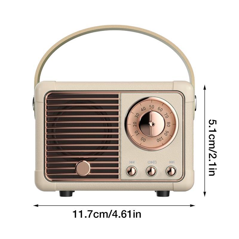 Loa di động Retro Hifi Stereo Bluetooth V5.0 Loa cổ điển không dây cổ điển Trang trí âm thanh 360 Máy nghe nhạc du lịch Màu sắc: Đen