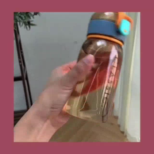 Bình nước mini cho bé đi học 400ml có dây đeo xinh xắn