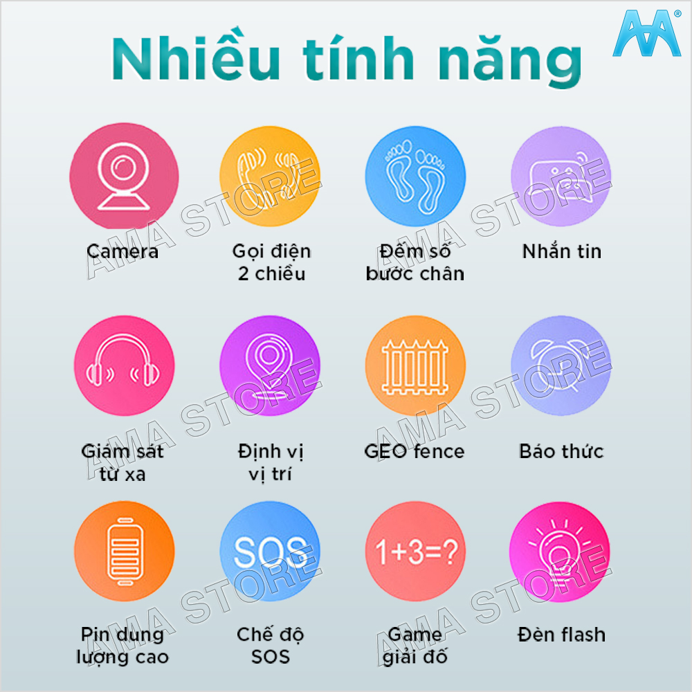 Đồng hồ Thông minh Trẻ em Model Q15 lắp SIM nghe gọi 2 chiều 3 màu Xanh Hồng Đen Hàng chính hãng