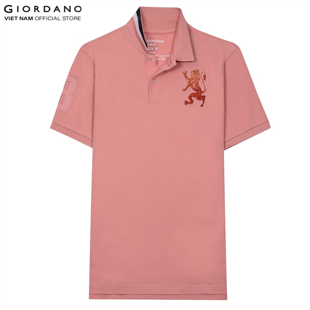 Áo Polo Nam Sư Tử 3D Lion Giordano 01012222 - 17-Hồng - L