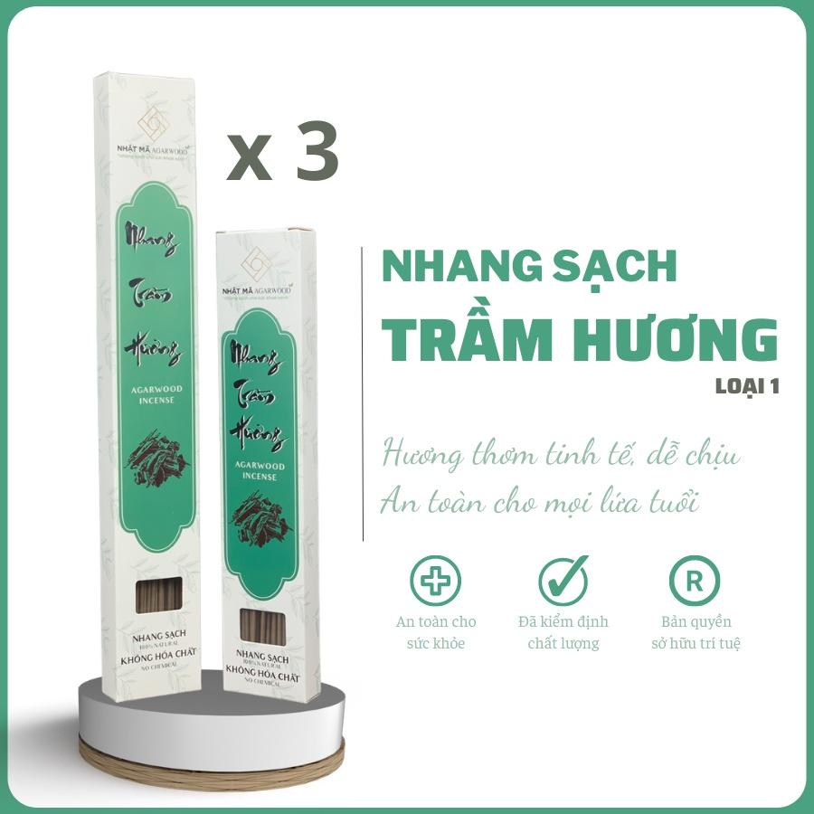 Combo 3 hộp Nhang trầm hương, nhang trầm sạch Nhật Mã Agarwood - Loại 1 - Hương thơm ngọt, dễ chịu