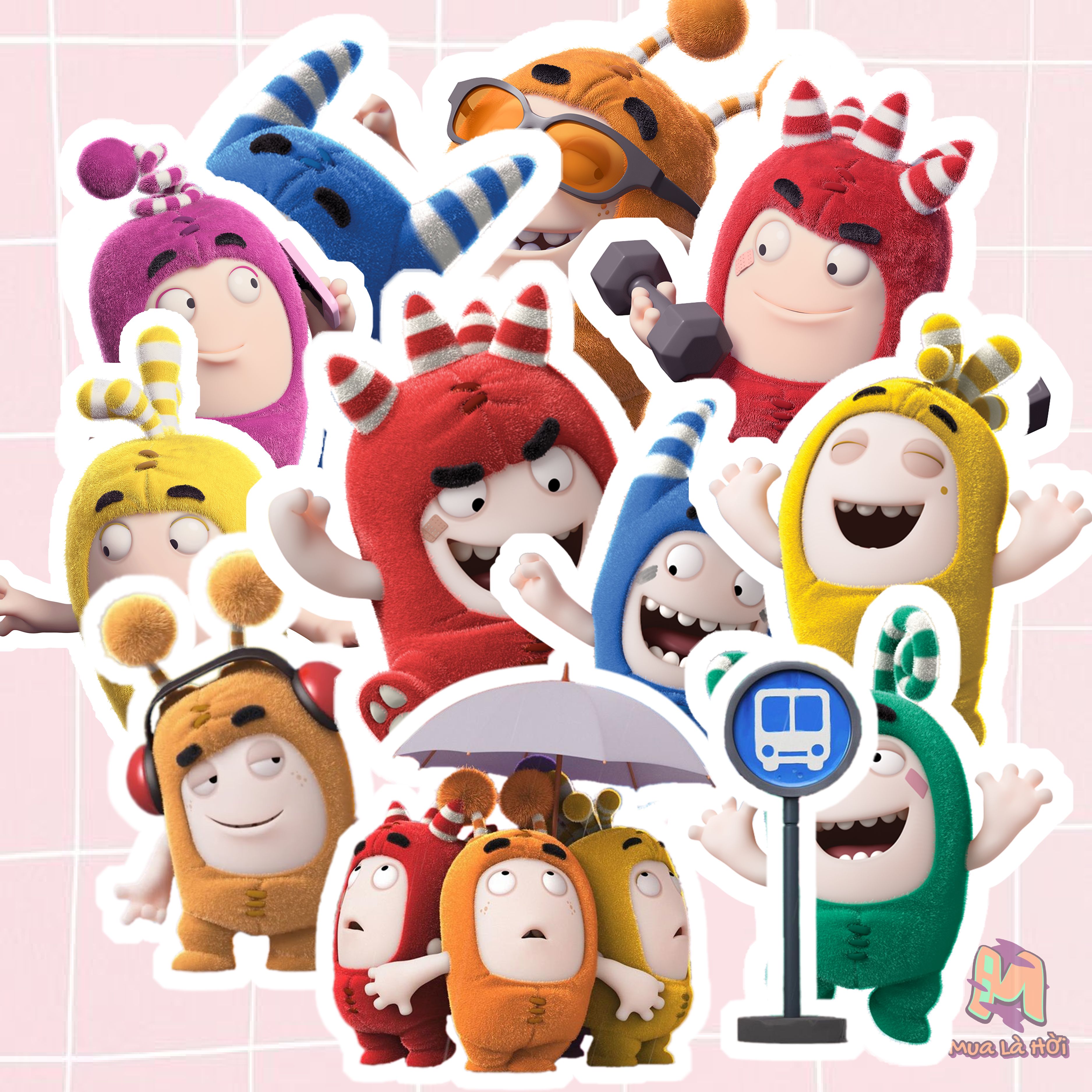 Miếng dán Stickers chủ đề Những người bạn kỳ lạ (Oddbods)