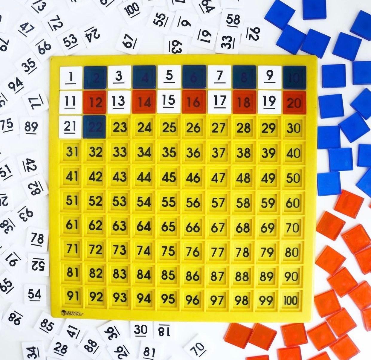 Learning Resources Bảng nhựa số đếm 100 - 100 Number Board