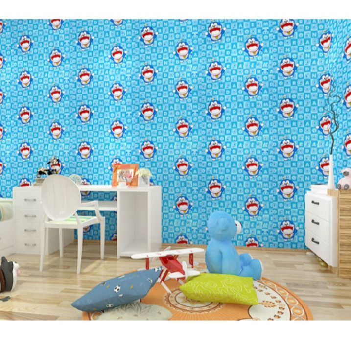 Cuộn 5m Decal Giấy Dán Tường DOREMON CHỮ SỐ