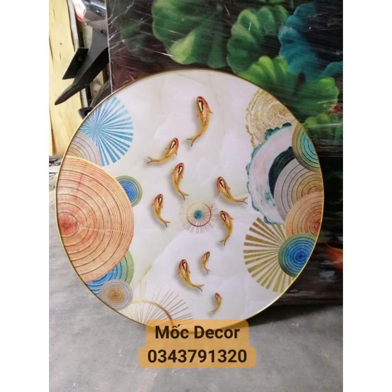 Xả tranh tráng gương cửu ngư quần tụ ảnh thật