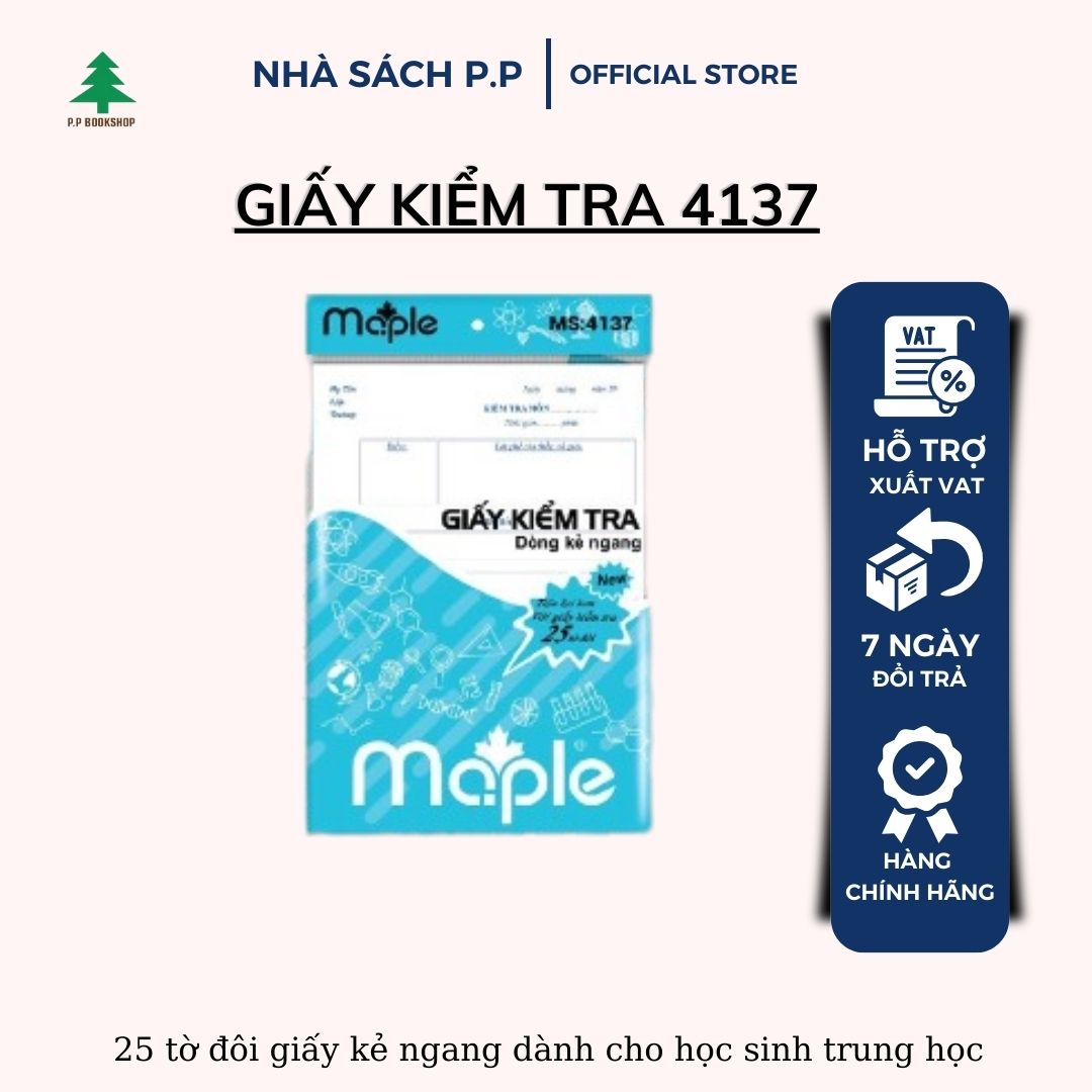 Giấy kiểm tra Oly/Kẻ ngang có chấm, không chấm Mc.ple dành cho học sinh - Giấy kiểm tra cấp 1, 2, 3