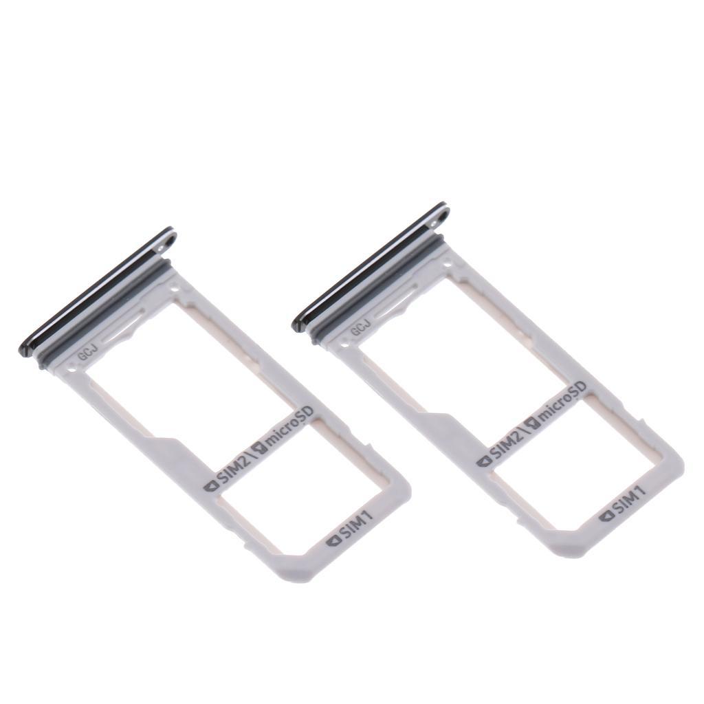 2x SIM Card + MicroSD Card Reader Holder Slot Tray Container for Samsung Galaxy S8 S8+ Black