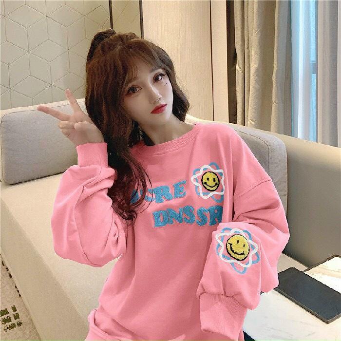 Áo thun dài tay form xuông rộng DNSSR áo thu đông nữ Từ 50-70kg