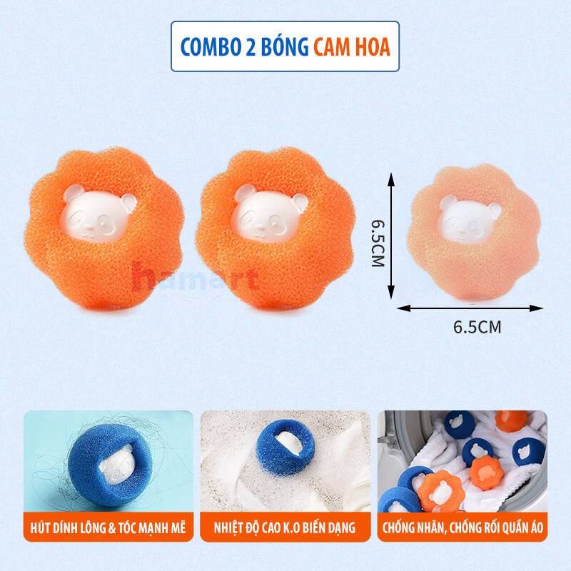 SET 2 Bóng Giặt Quần Áo Hút Lông PET Thú Cưng Banh Chống Nhăn Đồ PU Dính Tóc Hiệu Quả